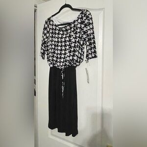 Black and White Houndstooth Dress
